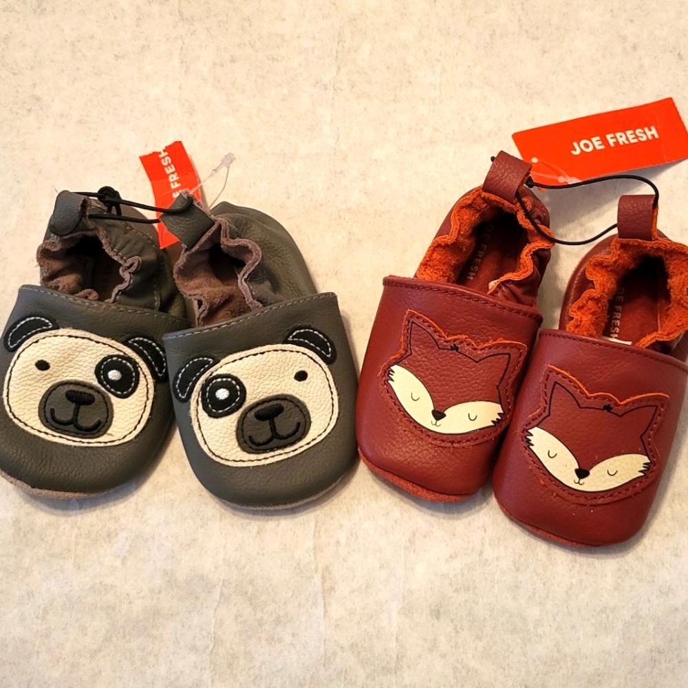 NWT two pair of baby moccasins